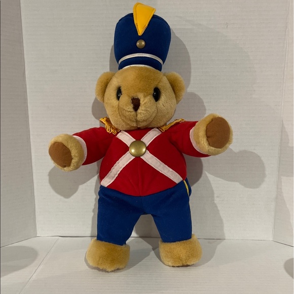 Vintage Soldier Teddy Bear Plush Stuffed Animal  AAFES Golden Bear Co Christmas - Picture 6 of 10